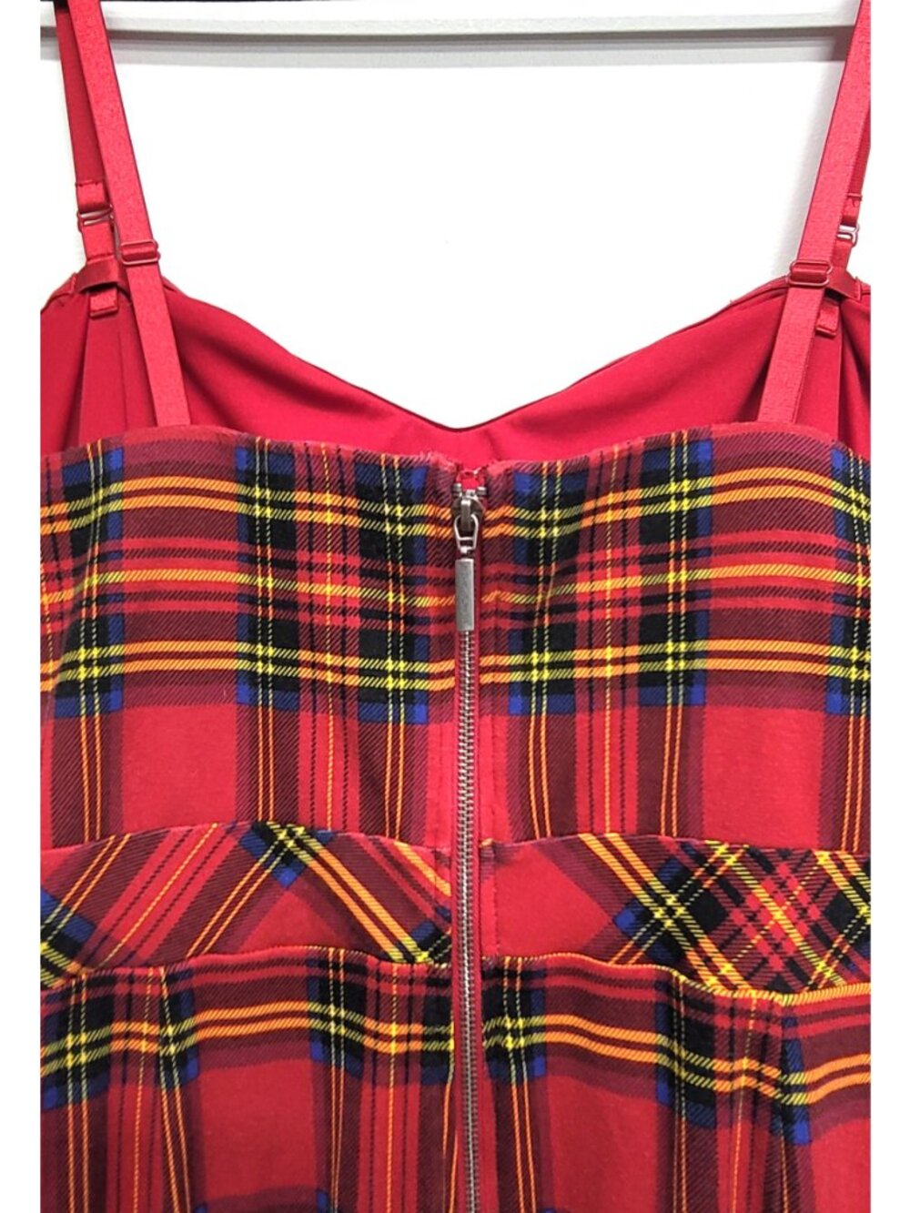 Torrid Betsey Johnson Red Tartan Plaid Ponte Dress 20 - Picture 8 of 12